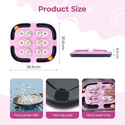 Miniatura 6 de Juguete de rompecabezas para gatos, juguetes interactivos 2 en 1 para gatos con bola de pista, juegos de rompecabezas de estimulación mental,