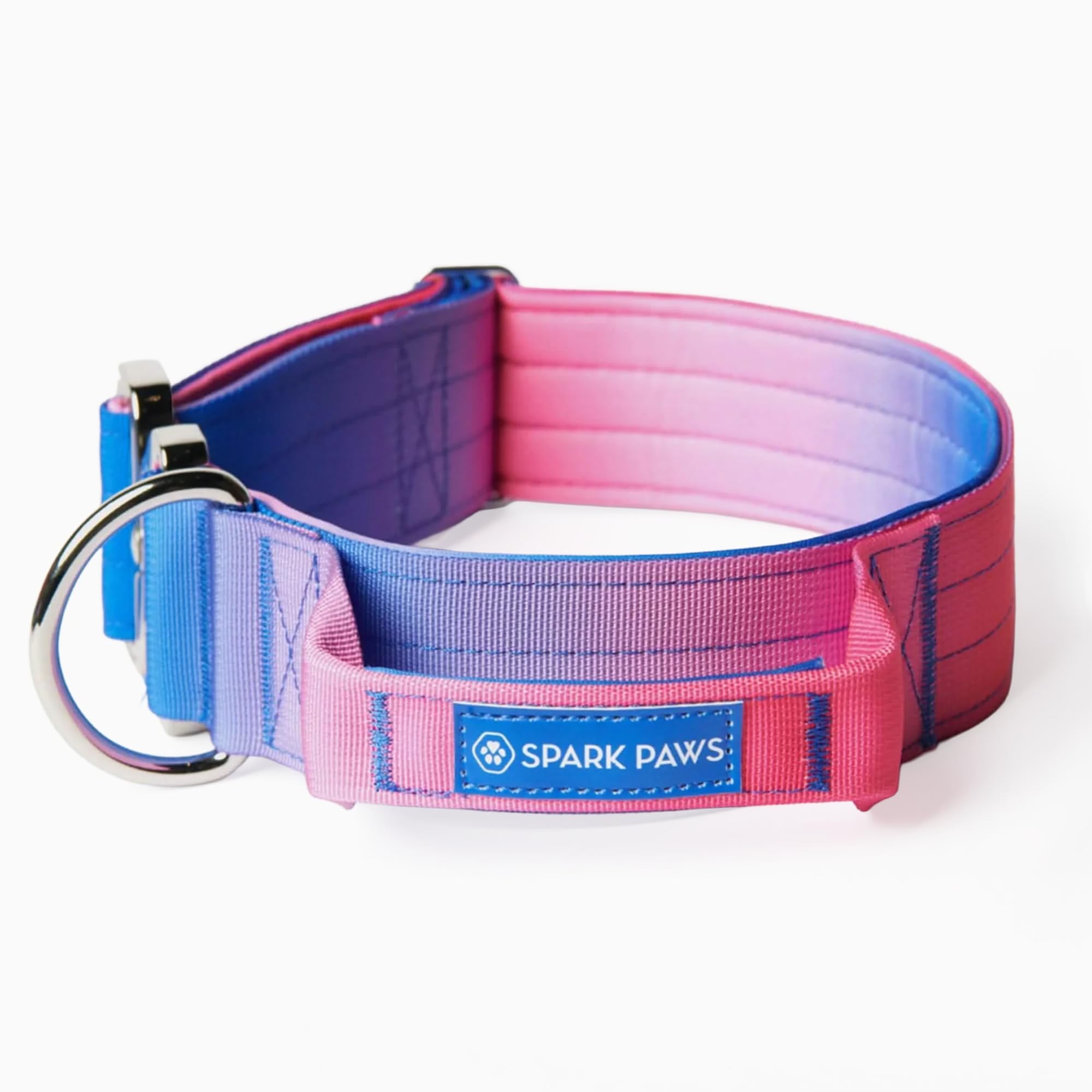 Spark Paws Tactical Dog Collar with Handle - Premium Quality Collar, Robust and Durable Design for Large, Strong Breeds - Pitbulls, Labradors, GSD - Snow Cone - L -1.5" — image 1