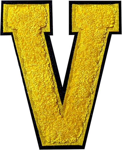 Miniatura 62 de 2 parches de letras de felpilla termo-adhesivas de 4.5 pulgadas, parches de letras universitarias con puntada de felpilla roja/blanca para ropa (H)