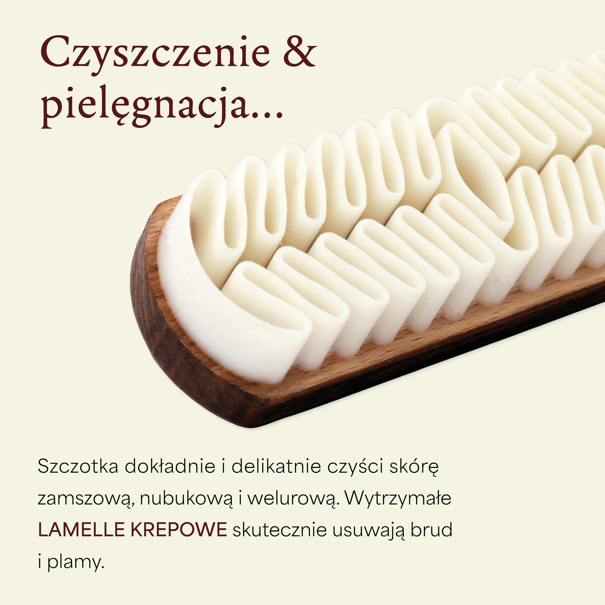 Langer & Messmer Szczotka do Skóry z Zamszowych Butów z Lamówkami Krepowymi - Pielęgnacja Skóry Welurowej i Nubukowej