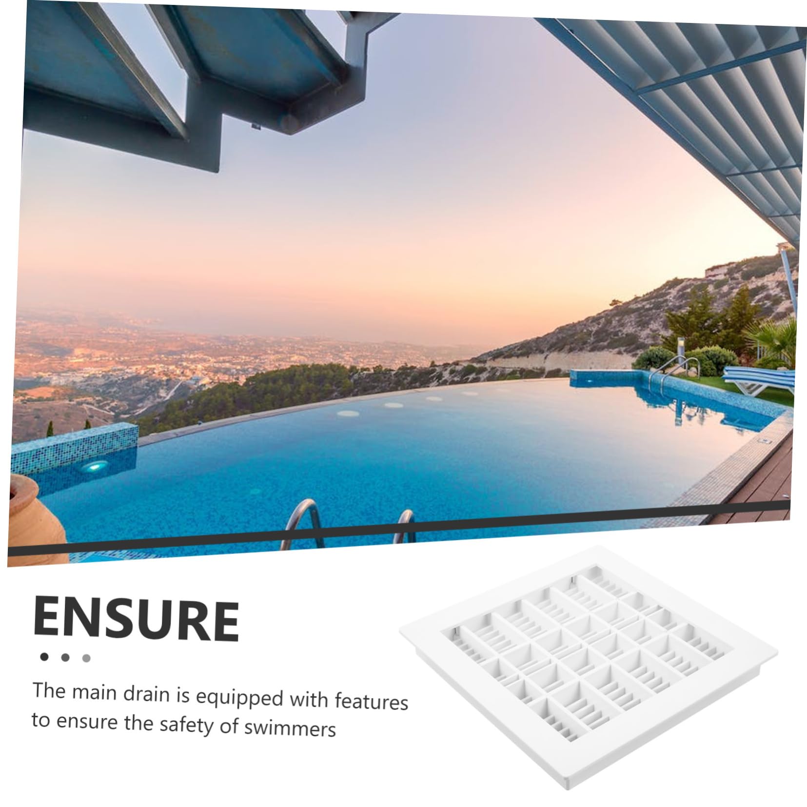Hemobllo Tapa de Desagüe de Piscina Repuesto Seguro de Plástico, Blanco