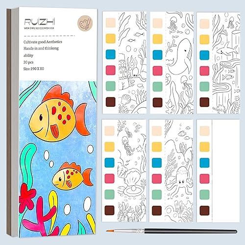 Libros de pintura con agua para niños de 4 a 8 años, libro para colorear de acuarela, libro de pintura de acuarela de bolsillo, juego de pintura
