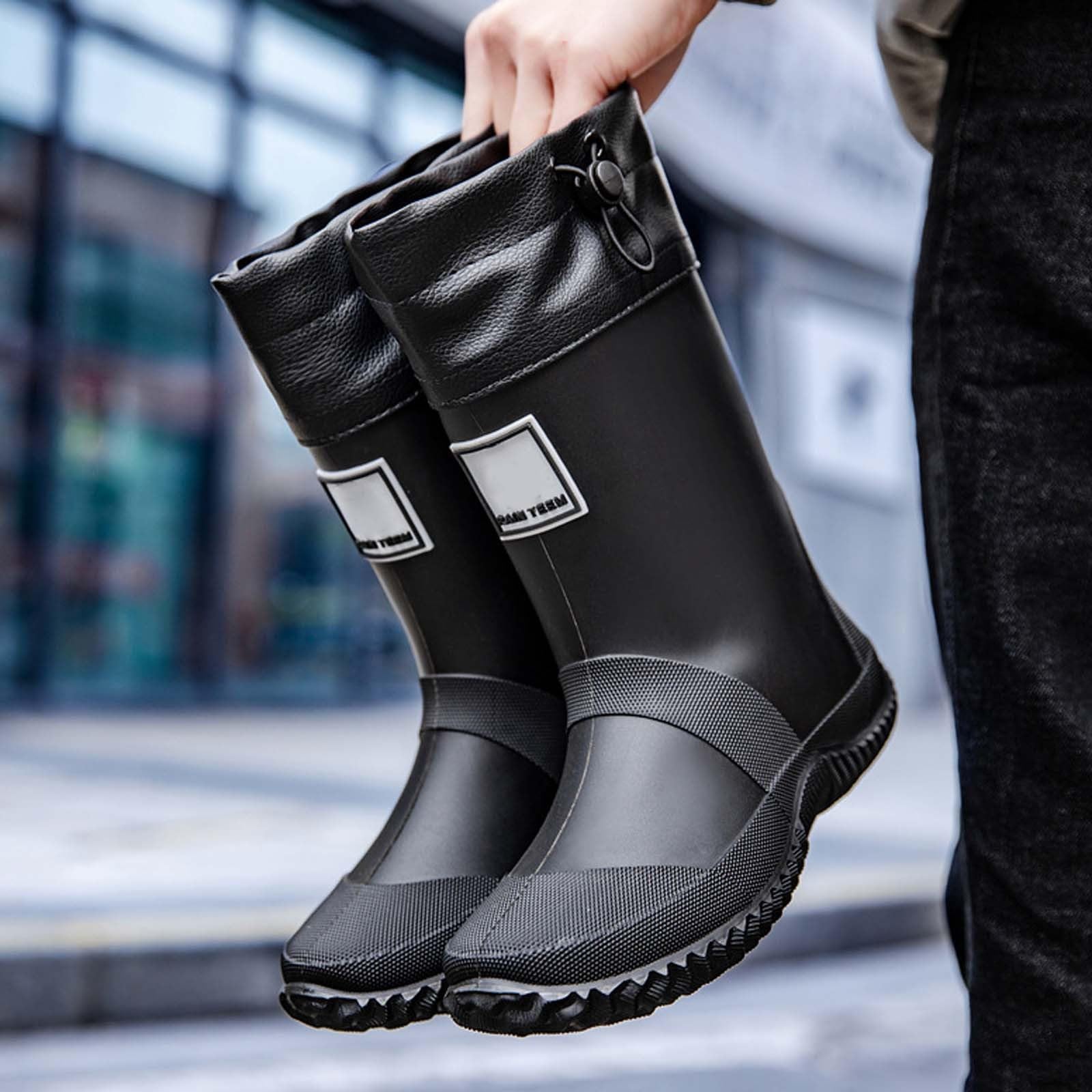 Generisch Botas de lluvia antideslizantes de caña media para mujer | Botas de goma de altura media, suela antideslizante, impermeables, cómodas, ideales para trabajo al aire libre y ocio