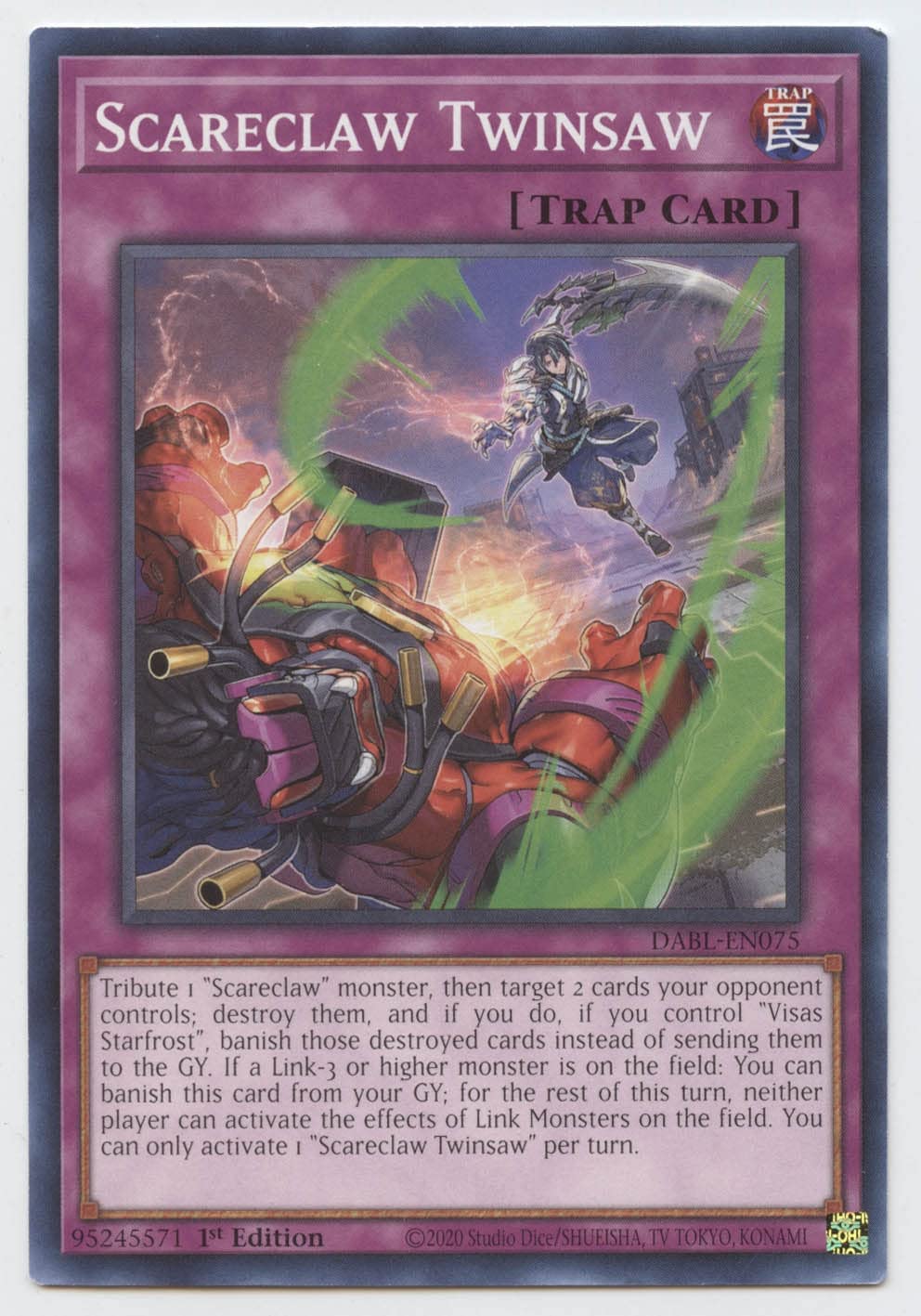 Amazon.com: Yu-Gi-Oh! Scareclaw Twinsaw - DABL-EN075 - Common