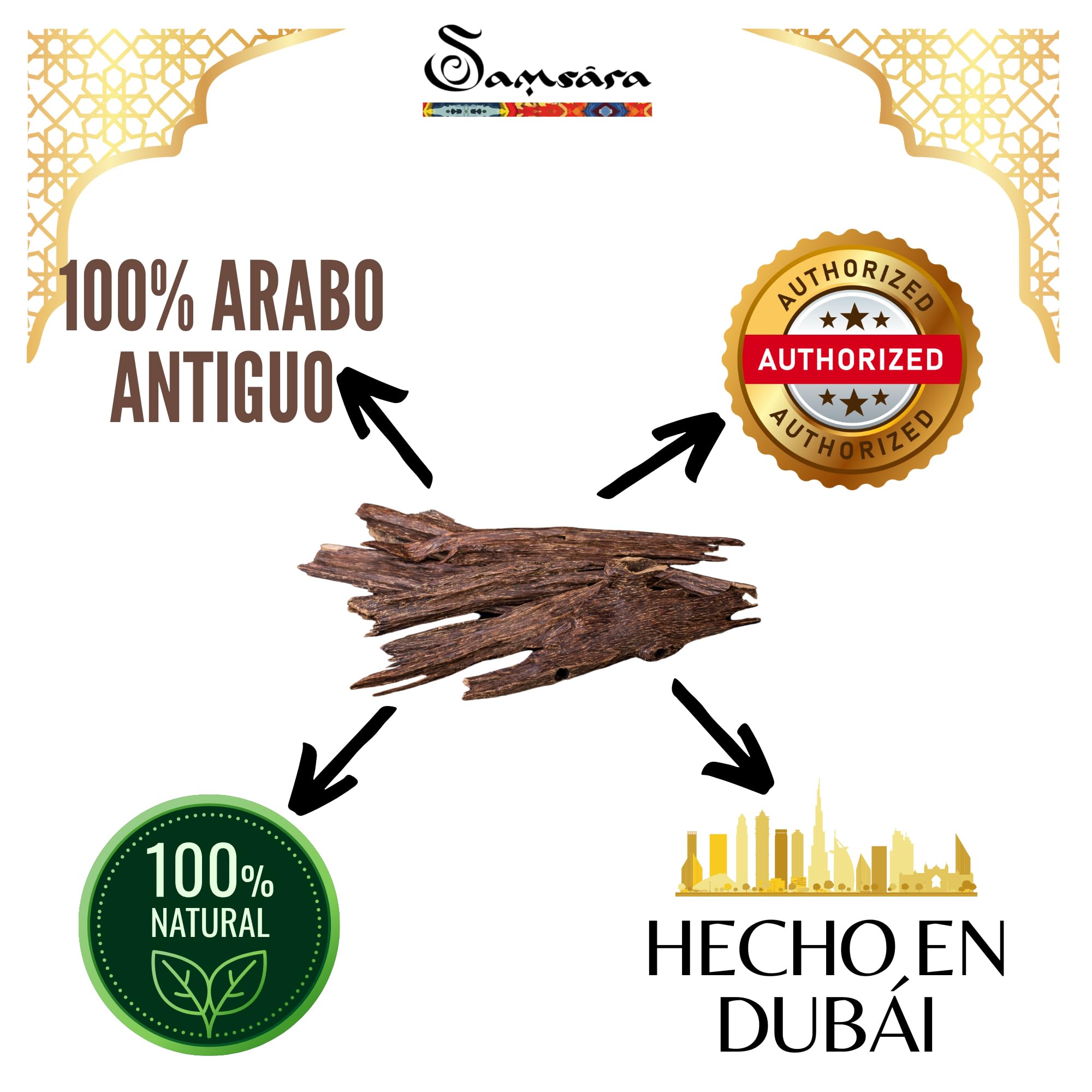 Samsara Bakhour [20 g] ULTRA DURATA - Parfum arabe pour femmes et hommes | Bois d'oud pour cheveux, corps et vêtements | Fabriqué à Dubaï (Faris Oud)