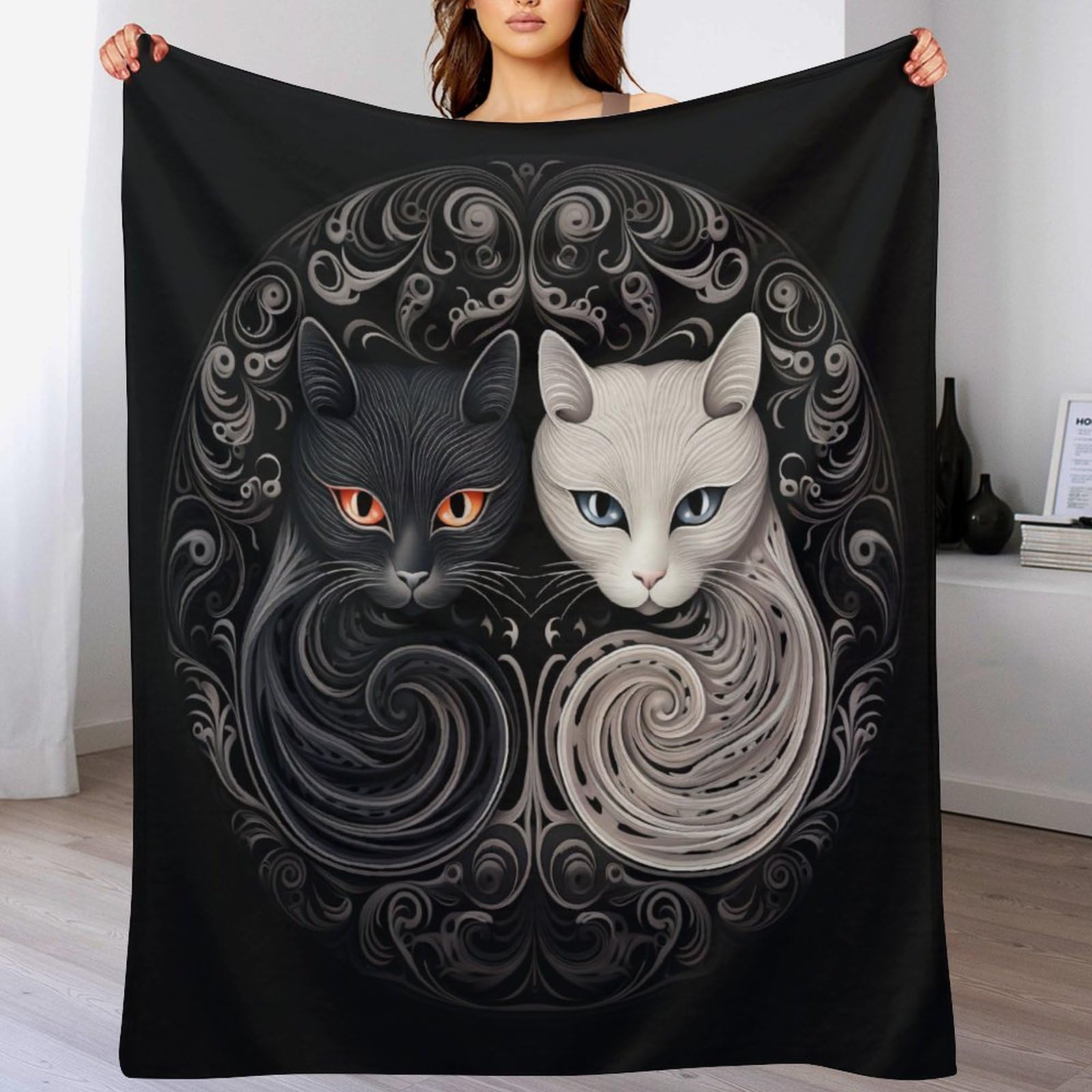 Couverture polaire en chat couverture moelleuse canapé 140x180