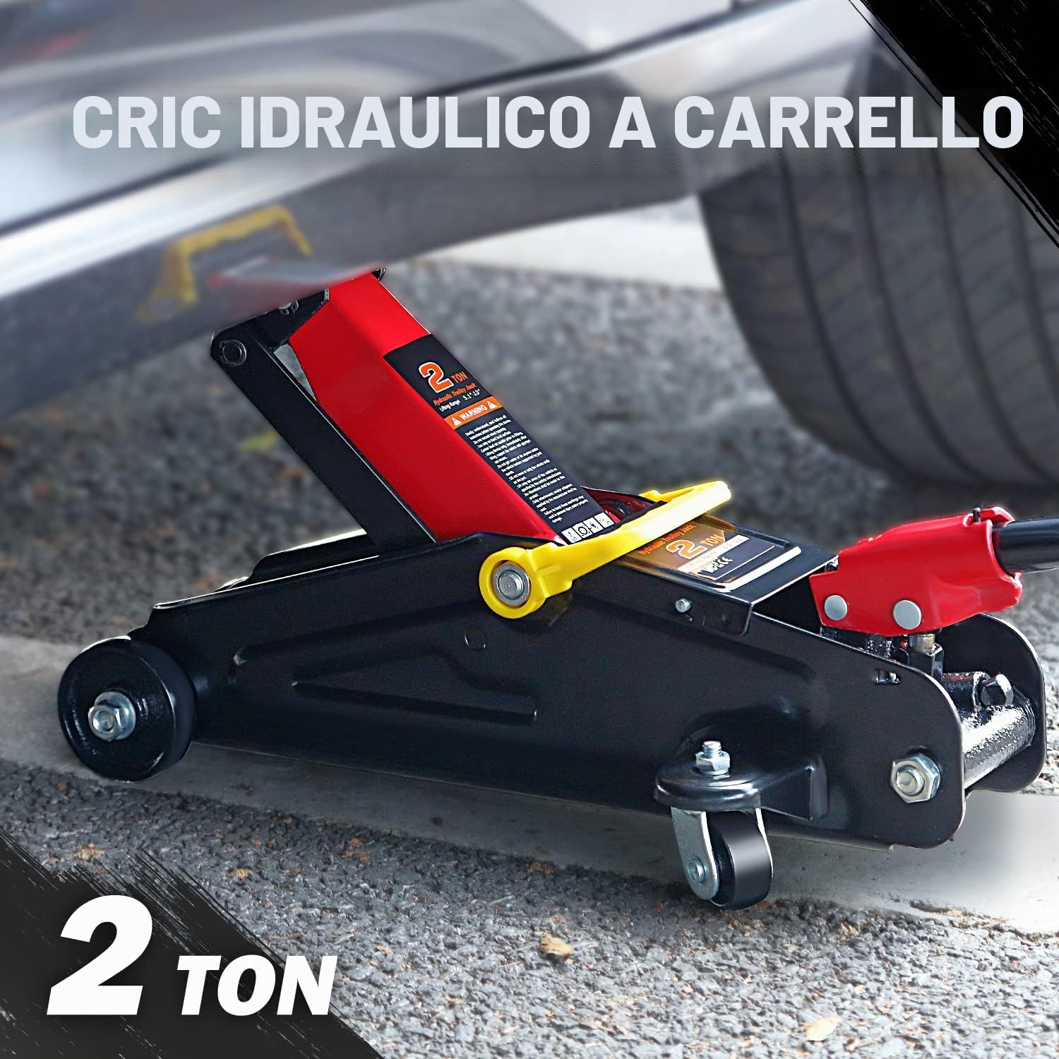 DNA MOTORING Tools-00234 - Cric idraulico da garage a sollevamento rapido, per auto, camion, SUV, capacità 2 tonnellate (4000 libbre)