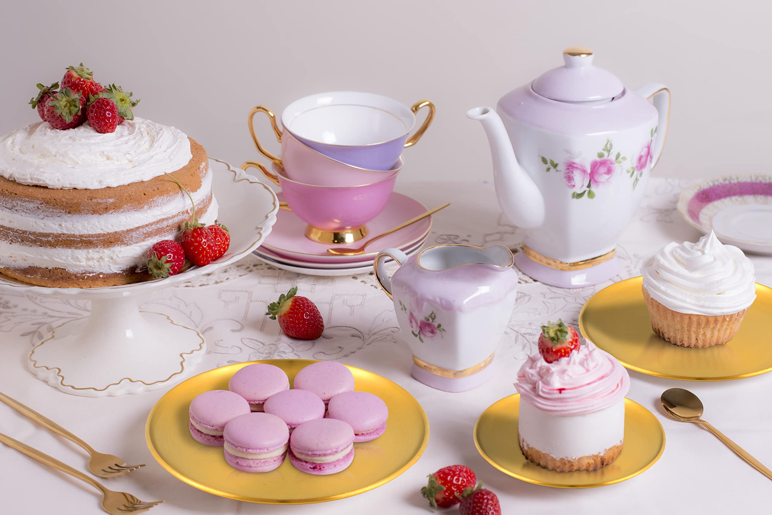 Amazon.co.jp: POMINEL ゴールドメタルカップケーキスタンド : Home