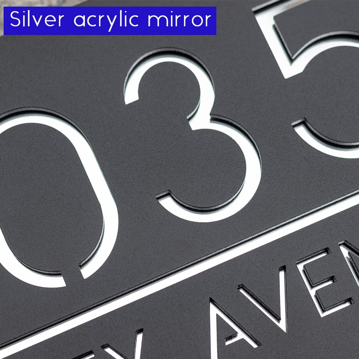 304 Stainless Steel Modern House Number for Outside, Address Number Plaque, Custom Address Sign,Personalized Address Plaque For House30x15cm (Number Color：Silver)