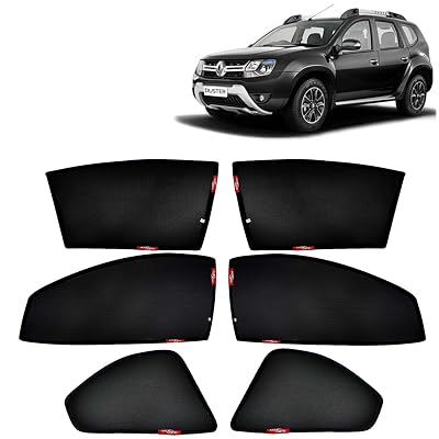 KINGSWAY Accessories Car Sun Shade Z-Black Non Magnetic Fix Type Curtains Only Compatible with Renault Duster Year 2014 