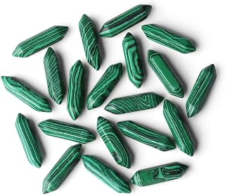 ZHIYUXI Malachite Crystals Healing Crystals Set Malachite Stone Crystal Bulk Magic Pointed Hexagonal Crystal Wand Reiki Witchcraft Therapy Meditation Decor Accessories Gifts 10 PCS