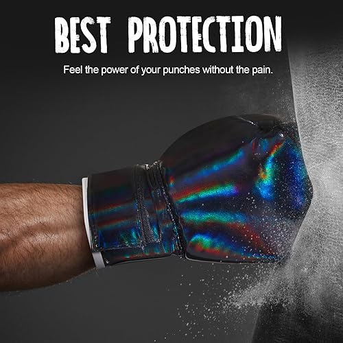 Miniatura 5 de 2 pares de guantes de boxeo de kickboxing para adultos, principiantes, adolescentes, guantes de entrenamiento para boxeo y bloqueo de potencia