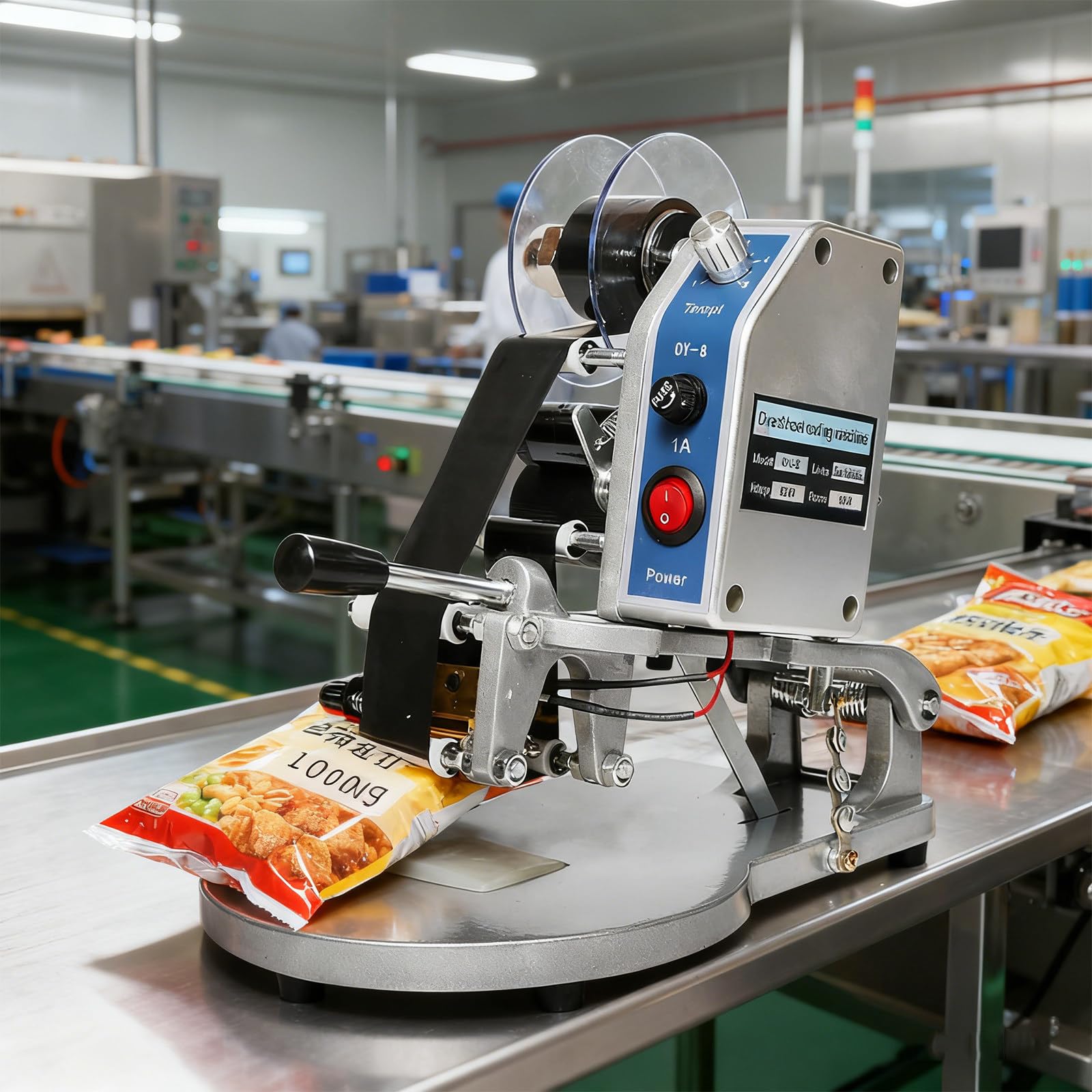 Elektrischer Heißprägeband-Drucker, Datumscodiergerät - Max. Breite 35mm Max. Geschwindigkeit 80 Mal/min 5 Stufen Temperaturkontrolle, für Kunststoffolie