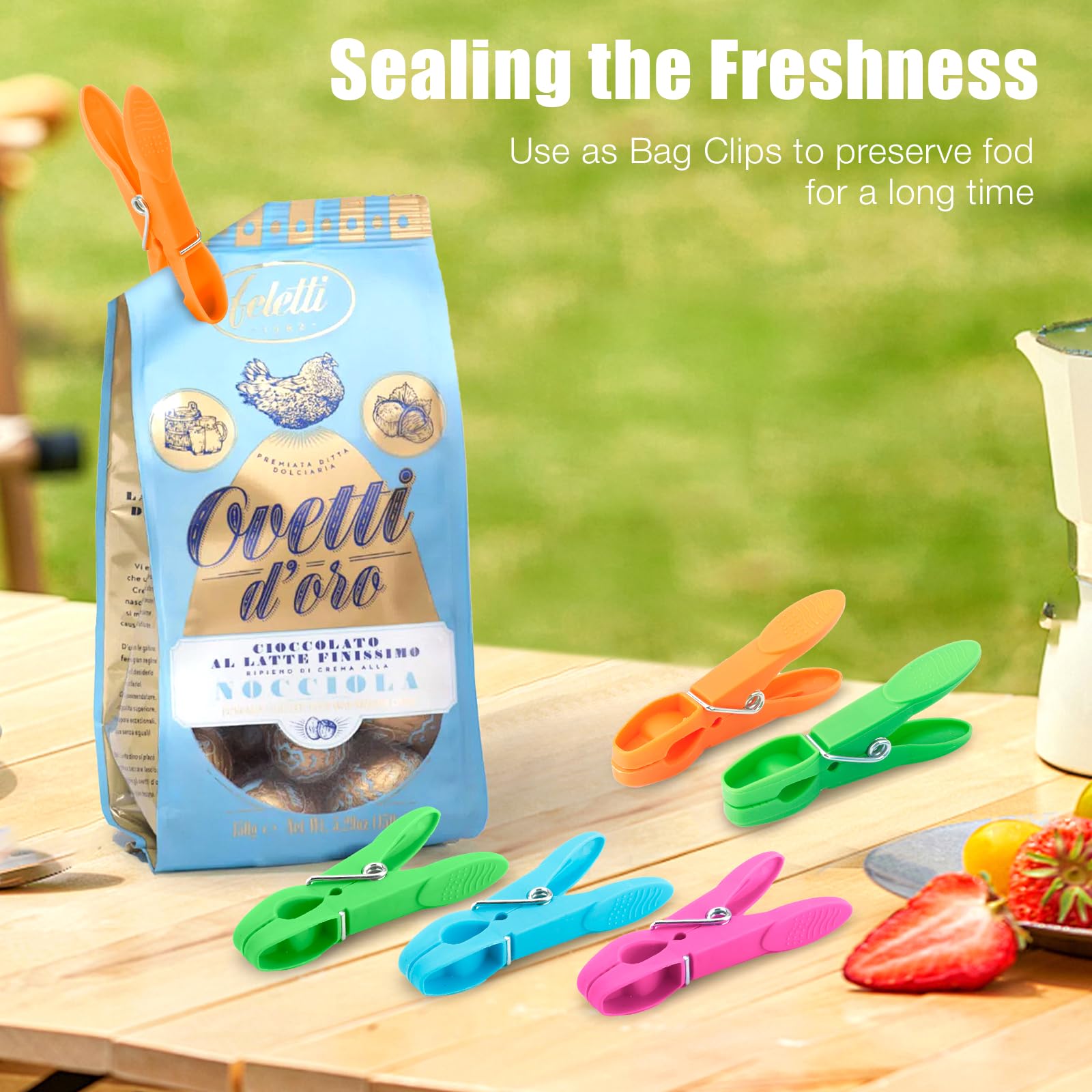 Foshine - Confezione da 24 mollette con corda in plastica per