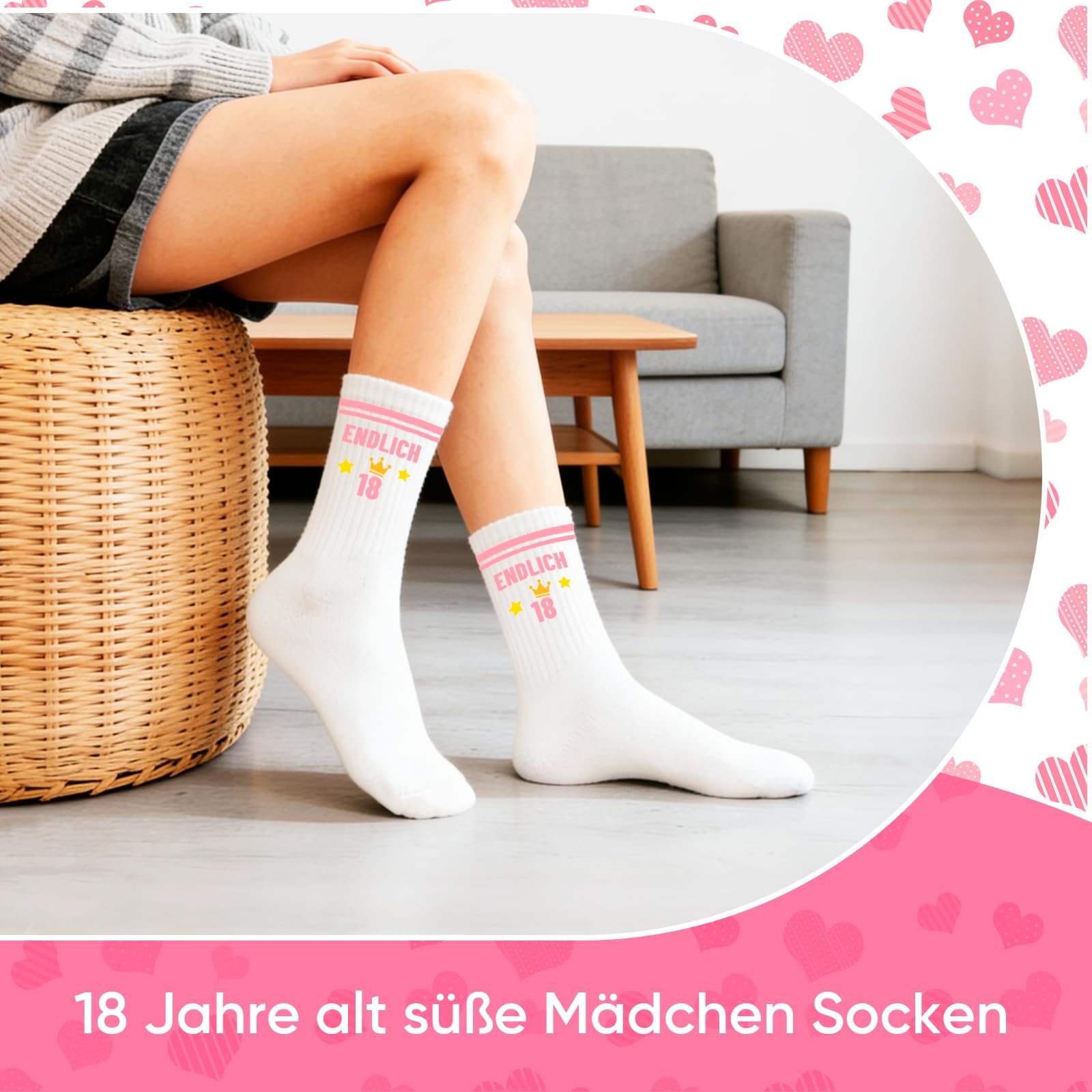 Scinzene 18 chaussettes d'anniversaire pour filles, 18 ans, cadeau d'anniversaire pour fille