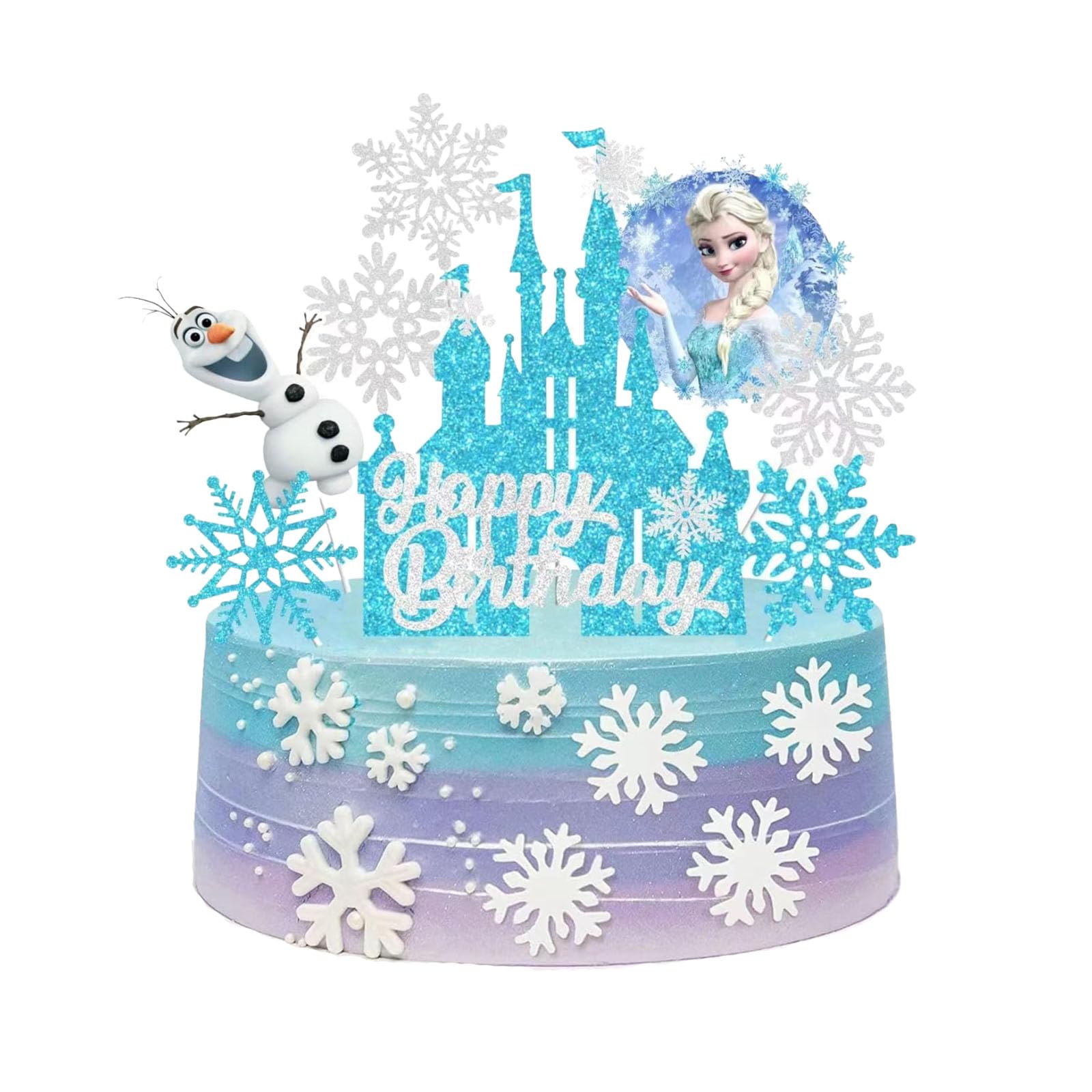 Dinghaole8 Pcs Frozen Cake Toppers, Cake Toppers For Girls, Birthday Cake Topping, Birthday Cake Decorations Snowflake Cartoon Birthday Cake Decorations