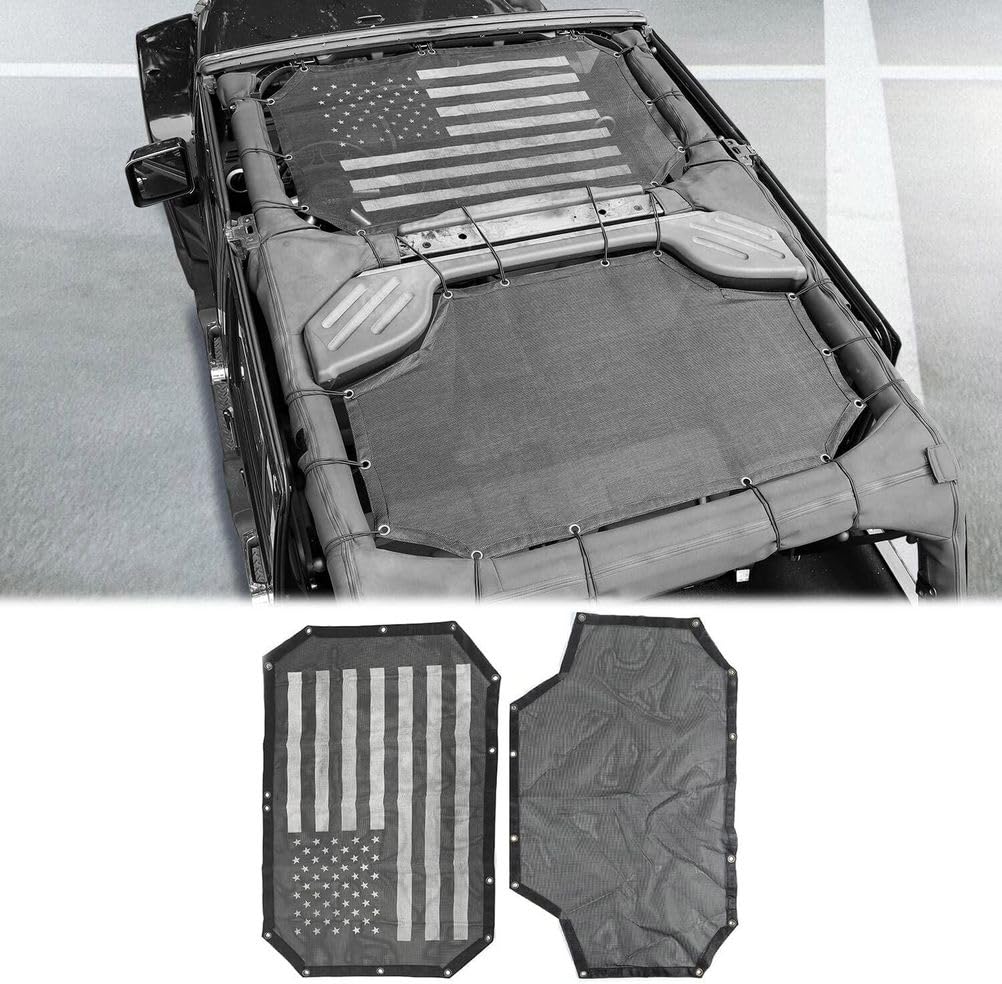 XYTTD Mesh Sun Shade Top Cover UV Blocker Bikini Screen for Jeep Wrangler JK JKU Unlimited 2007-2018 4 Door