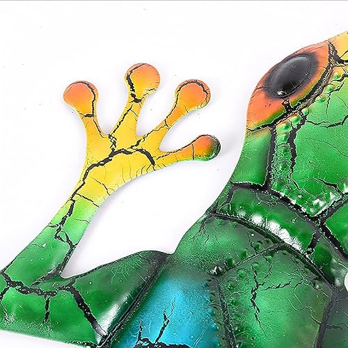 Miniatura 4 de AIZHIYI Gecko - Figura decorativa de metal para colgar en la pared, decoración de pared de Gecko de metal, esculturas de pared de lagarto,