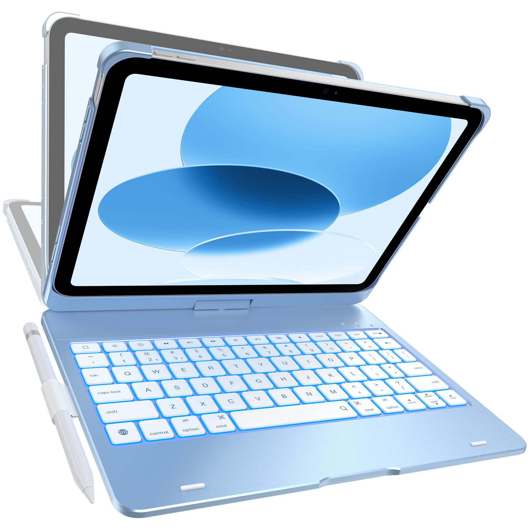 typecase Flexbook Trackpad-Free Keyboard Case for iPad A16 11th/10th Gen Sky Blue
