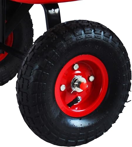 Miniatura 8 de ZeHuoGe Carro deportivo al aire libre todo terreno con paneles laterales de madera extraíbles, neumáticos de aire grandes, carro de panel de pie