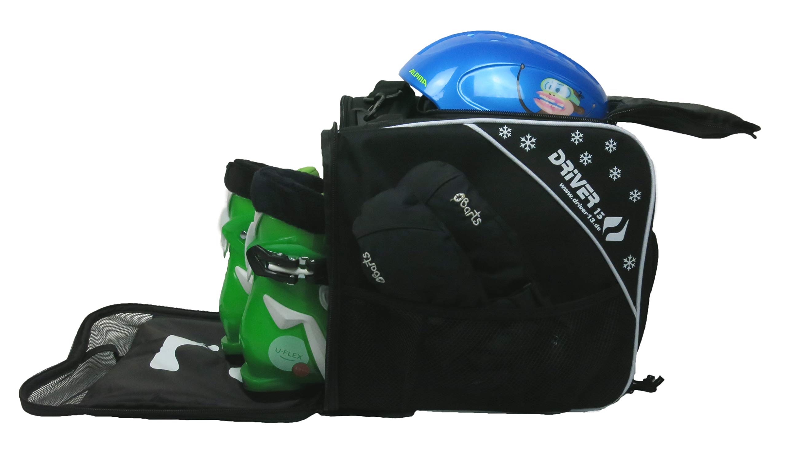 Driver13 borsa scarponi da sci per bambini (bootbag), borsa per scarponi da sci e boots snowboard, maniglia, nero