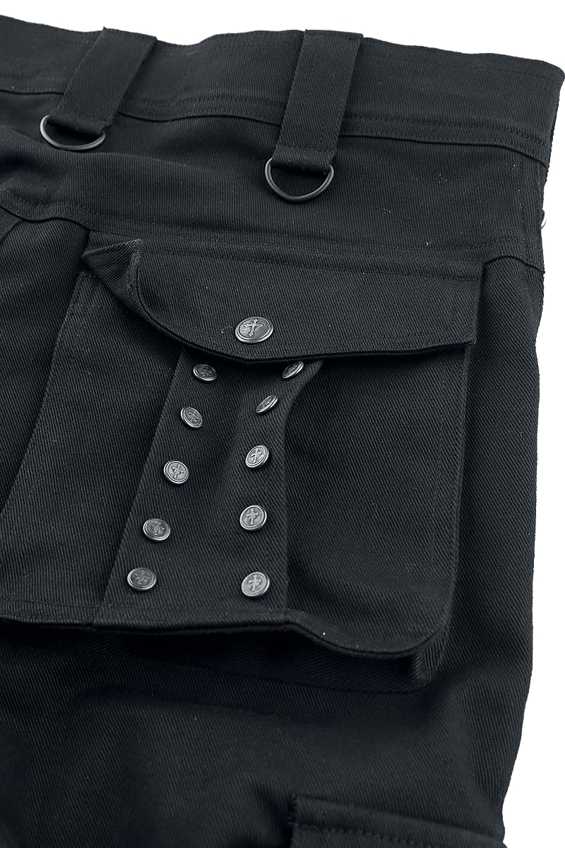 Gothicana by EMP Herren Schwarze Shorts mit Nieten