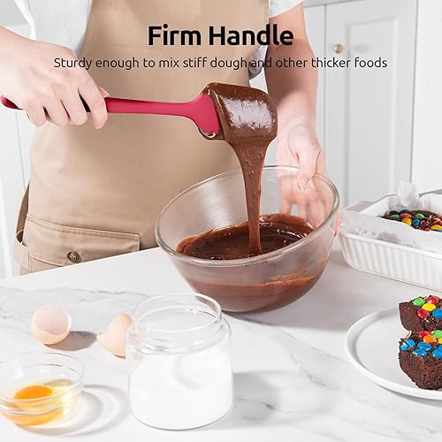 Miniatura 5 de U-Taste Juego de espátulas de silicona para hornear 600F de alta resistencia al calor, raspador de cocina de goma flexible de grado alimenticio,