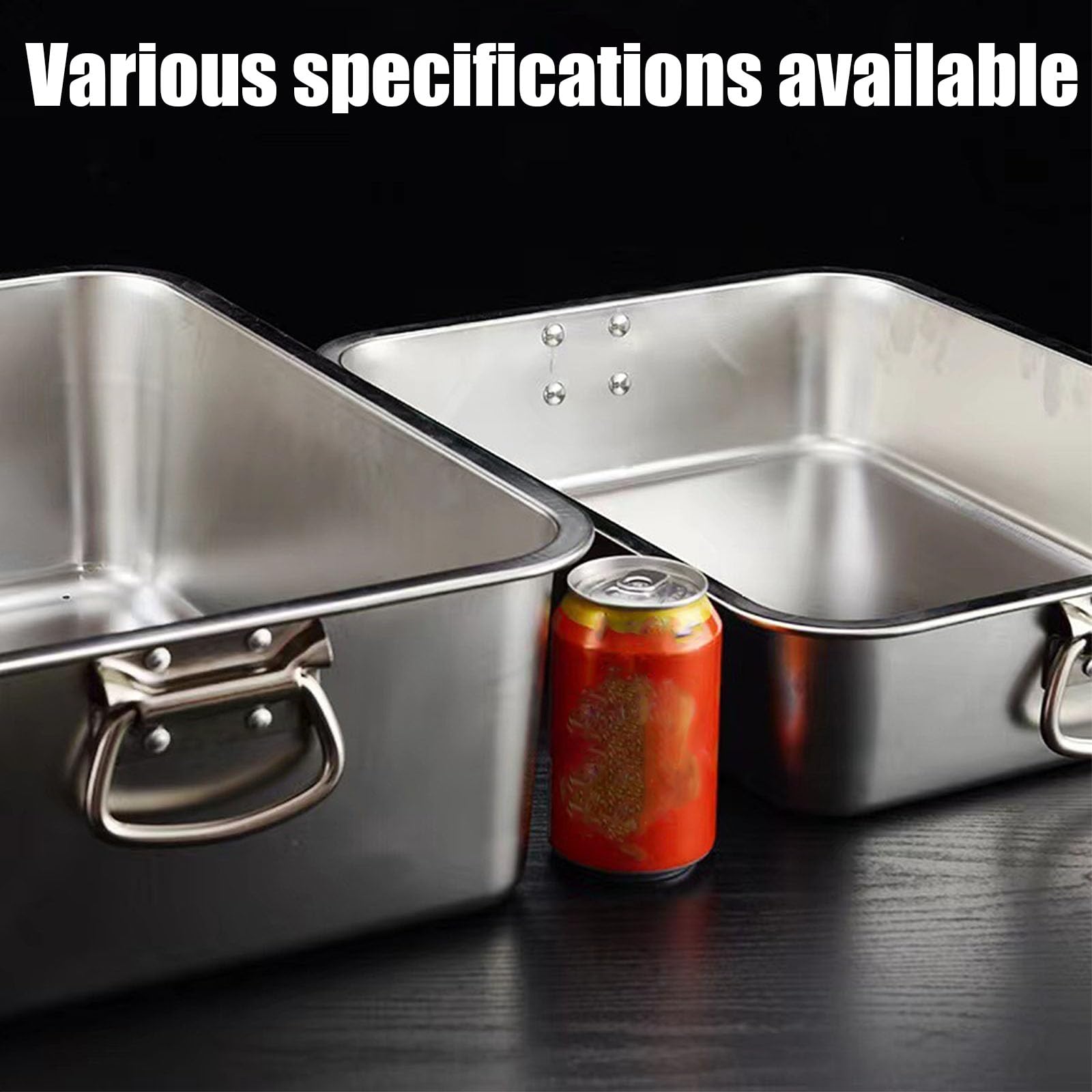 Sartenes Gastronorm de acero inoxidable,Sartén apilable for catering,Rozaduras de alimentos comerciales de metal(60 * 40cm,10cm)