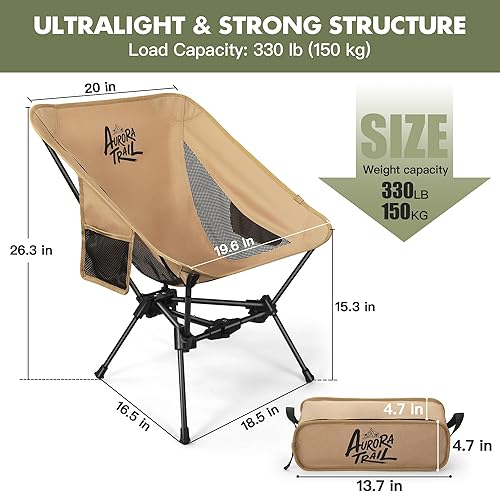 Miniatura 2 de Sillas de camping plegables compactas, silla de mochilero ultraligera portátil, diseño ligero, perfectas para camping, senderismo, picnic, viajes,