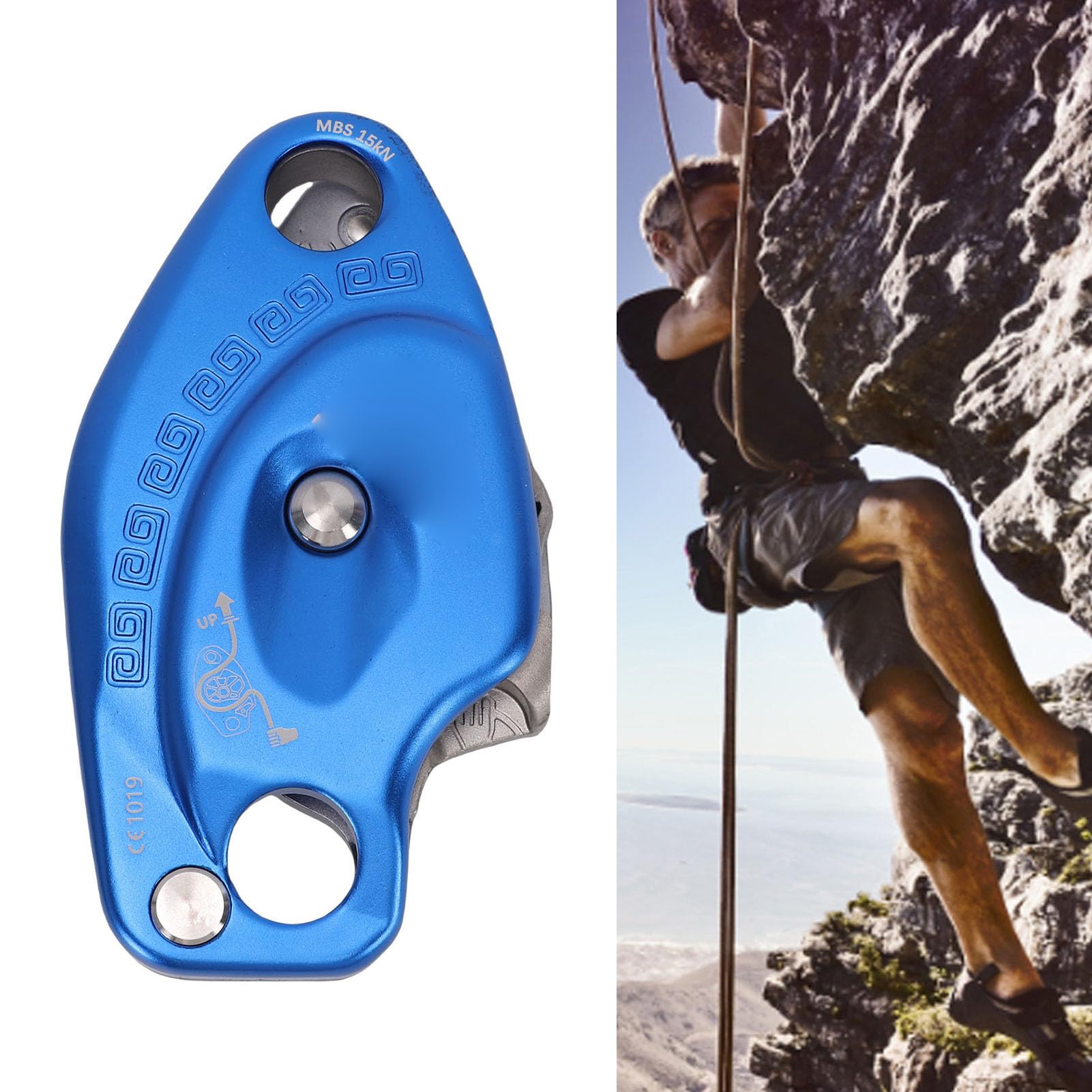Changor Descenso para Trabajos Aéreos 15KN Forjado Anodizado 10-12mm | 7075 aluminio aeroespacial y acero inoxidable, trabajos aéreos, rescate de emergencia, equipo de rescate, cuerda de 10-12 mm