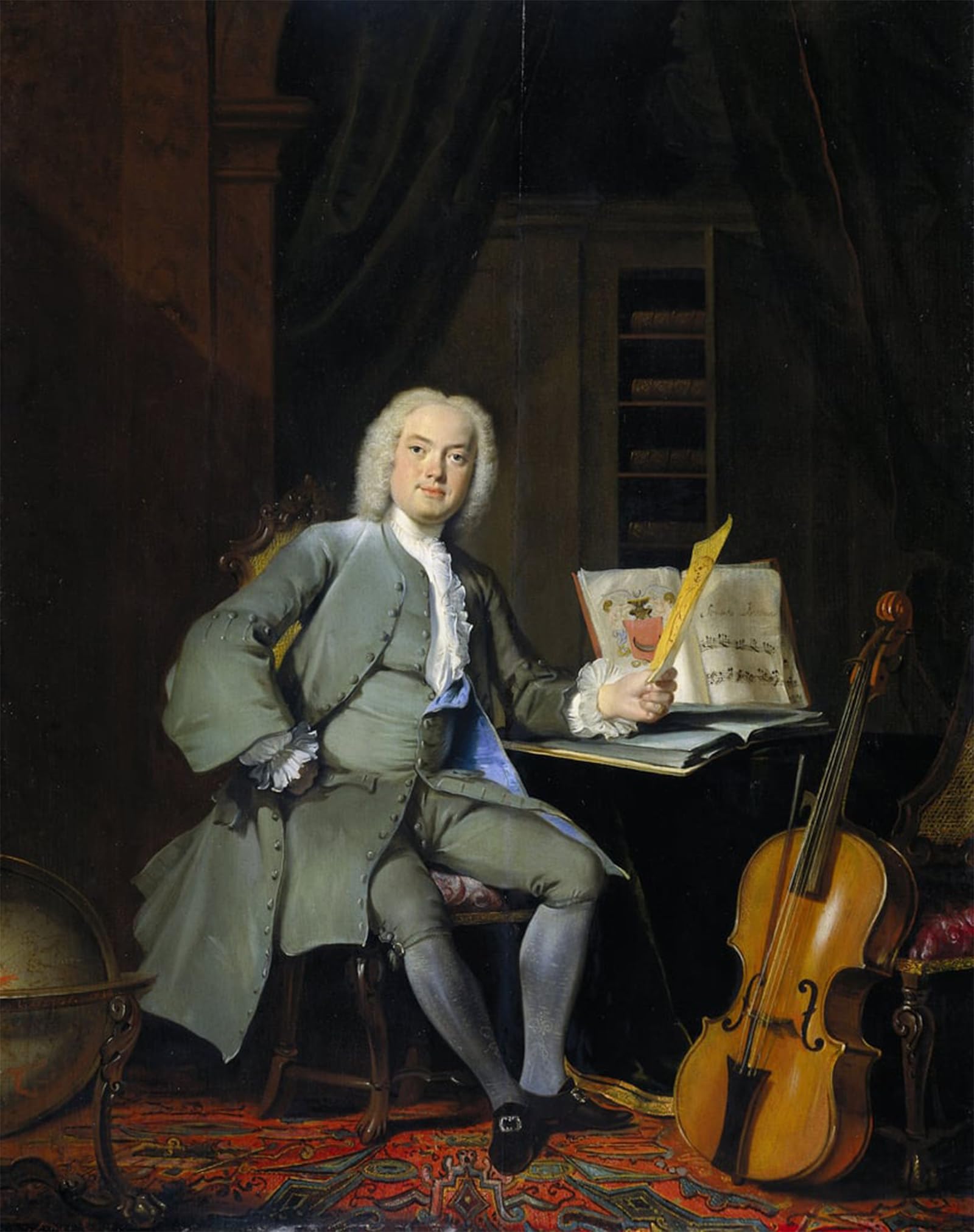 RZHRHJES Vintage Picture Wall Picture Painting Print Poster Portrait of a Member of the Van Der Mersch Family by Cornelis Troost Abstract Wall Art Painting for Office Decor 60x90cm