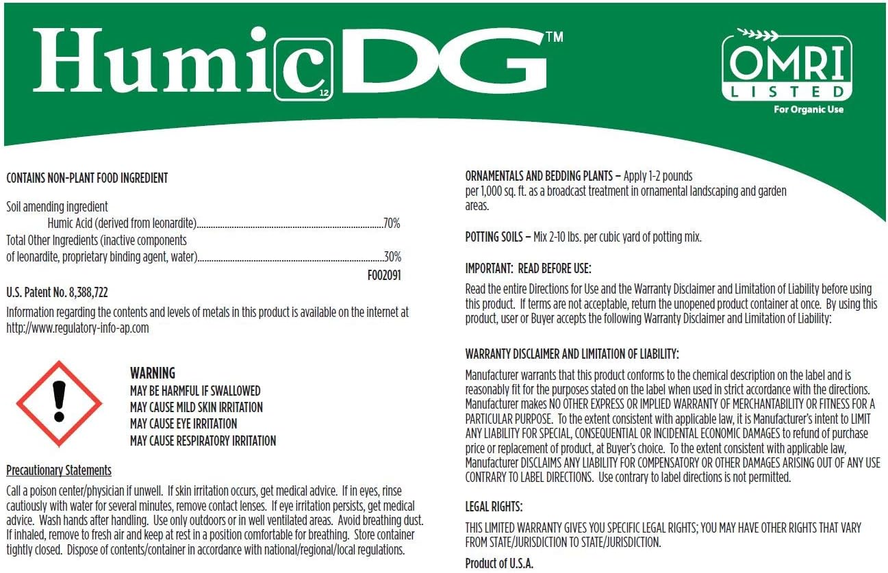 The Andersons Humic DG Organic Soil Amendment - Covers up to 10,000 sq ft (11 lb)