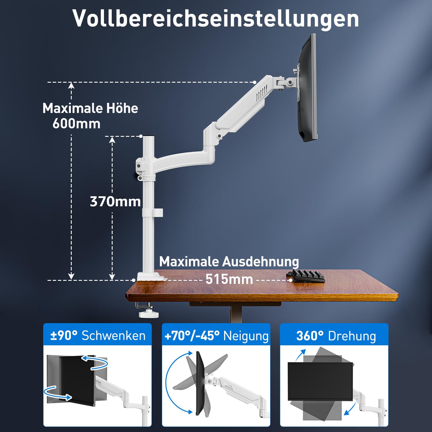 ELIVED Support de moniteur pour écrans de 13 à 32", supporte 2 à 10 kg