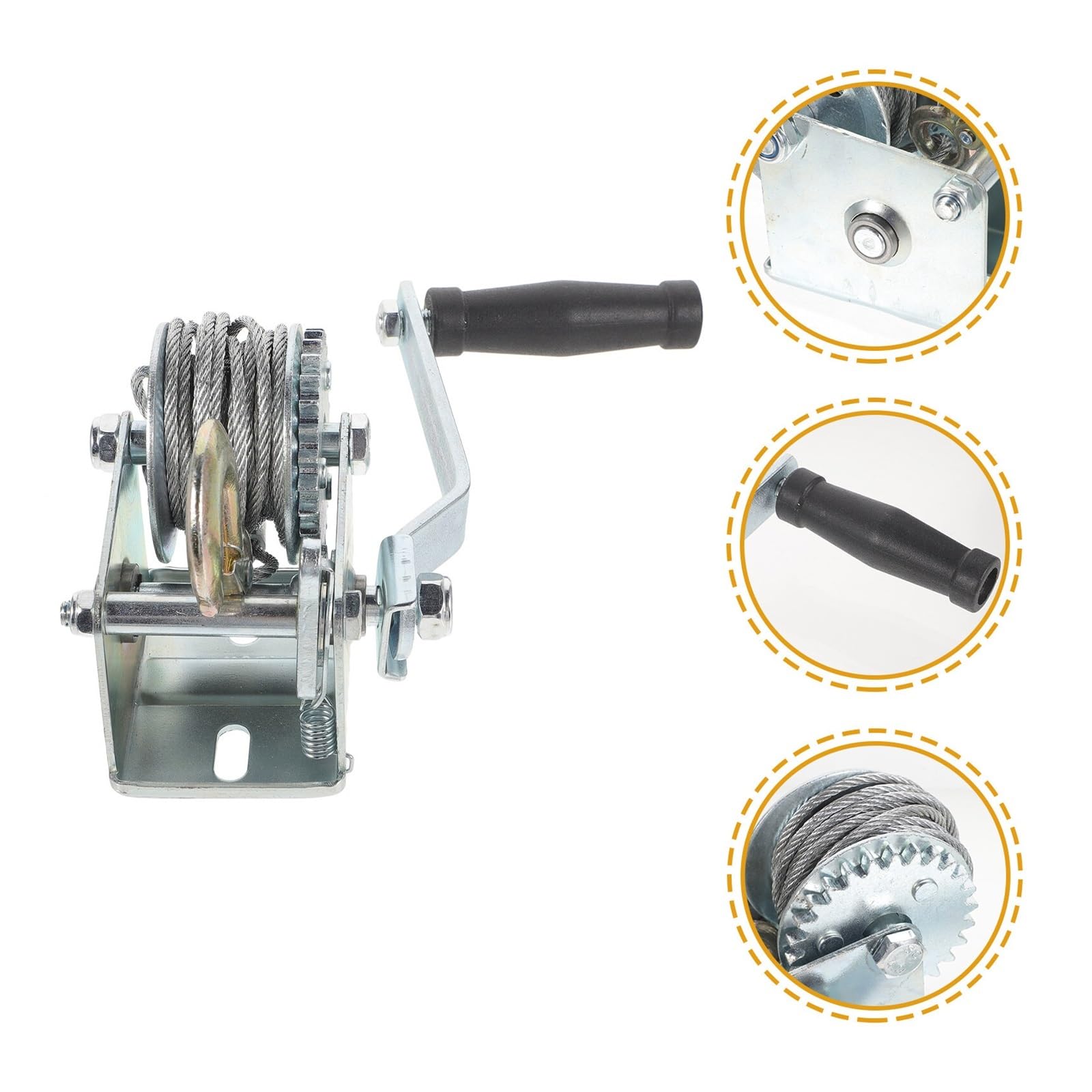 Montacarichi da Balcone, Argano manuale manuale a cricchetto, rimorchio a manovella marina piccolo for barche da carico 500 libbre in metallo Mini 500 libbre for auto, miglioramento della casa,per Ca