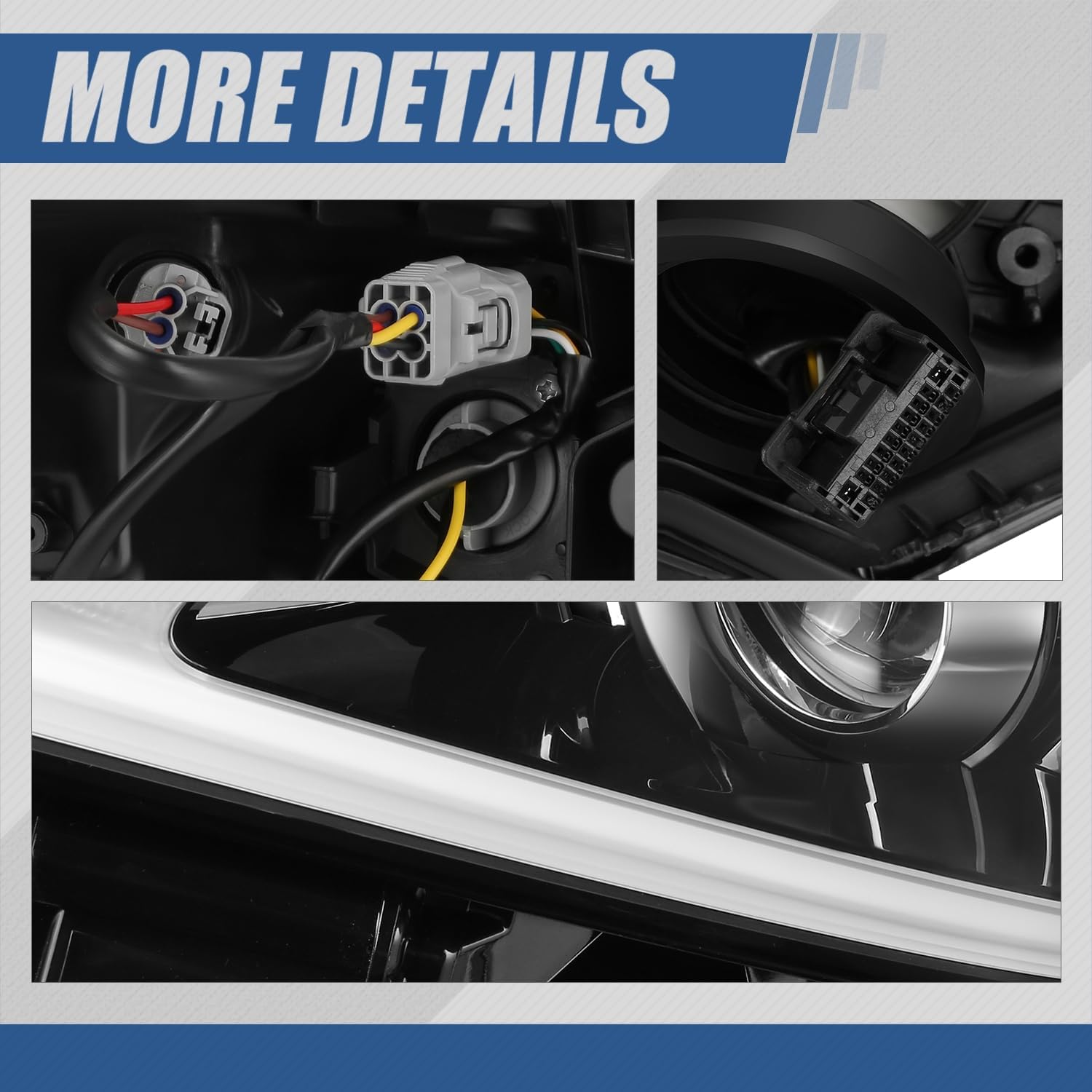 LX2502183 Factory Style Full LED Headlight Assembly Headlamp Compatible with Lexus ES300H ES350 2019-2021, Driver Left Side, Chrome Housing, Clear Lens, Amber Reflector