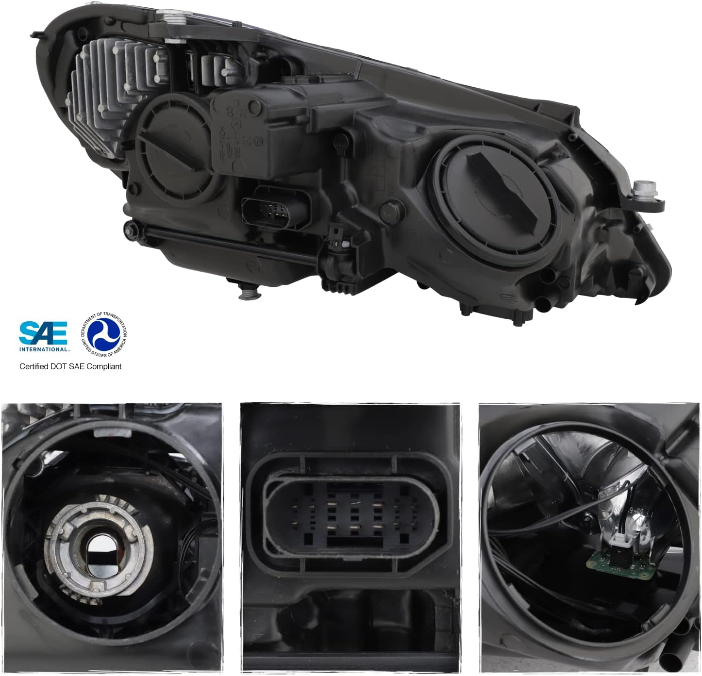 AKKON - Fits 2010-2013 Mercedes Benz E350 E550 Sedan/Wagon 4Door [HID/Xenon Type] Projector w/AFS Chrome Headlights Pair
