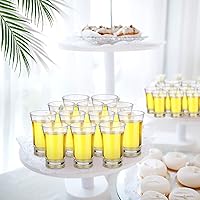 Vista 7 de Zubebe Juego de 150 vasos de chupito de acrílico de 1.2 onzas con base pesada, vasos pequeños redondos de plástico transparente, a granel
