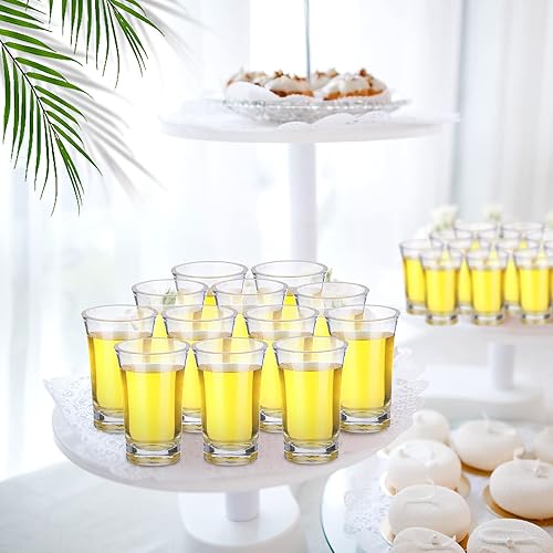 Miniatura 7 de Zubebe Juego de 150 vasos de chupito de acrílico de 1.2 onzas con base pesada, vasos pequeños redondos de plástico transparente, a granel para