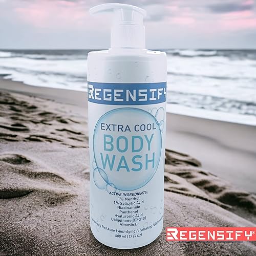 Miniatura 2 de REGENSIFY Red Acne Extra Cool Gel de ducha 16.9 fl oz (17 fl oz) 1% mentol, 1% ácido salicílico, niacinamida, pantenol, ácido hialurónico, coenzima
