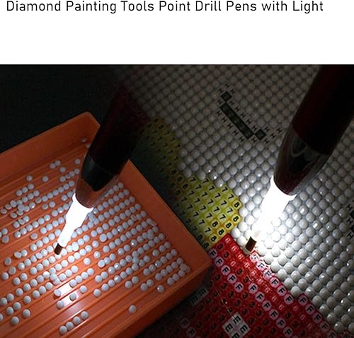 Miniatura 6 de VAVCASE Bolígrafo de pintura de diamante con luz – 3 piezas de herramientas de pintura de puntos de diamante – Herramientas de pintura de arte de