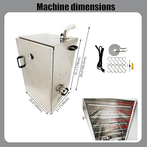 Miniatura 2 de Barbacoa eléctrica ahumador de carne comercial vertical digital lateral cargador de virutas de madera parrilla horno de humo salchicha 5 estantes
