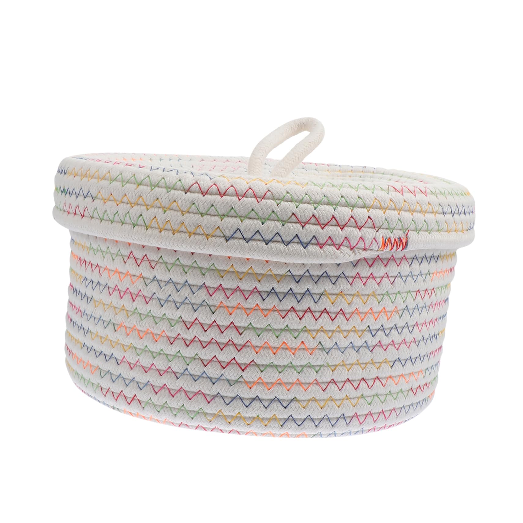 PRETYZOOM Cesta Organizadora con Tapa de Cuerda de Algodón 22x14 Cm
