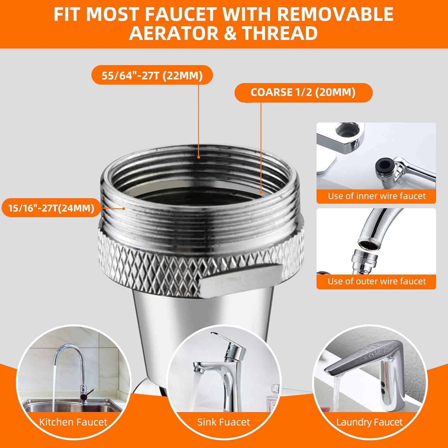 1080° Swivel Faucet Extender, 360° Swivel Robotic Arm Faucet Aerator, 2 Mode Splash Water Filter Extension, Multifunctional Universal Model Sink Faucet Adapter for Kitchen/Bathroom Sink