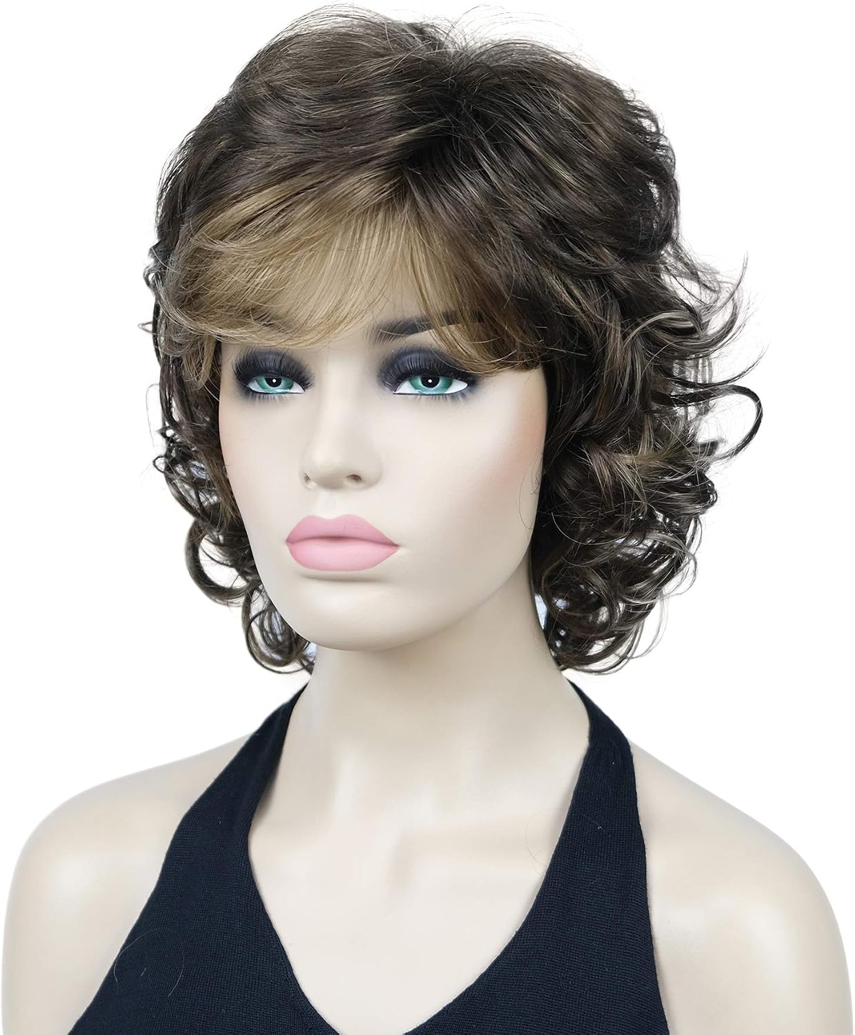 Lydell 12" Short Curly Wigs Soft Shaggy Layered Classic Cap Full Synthetic Wigs (RM73) - Image 4