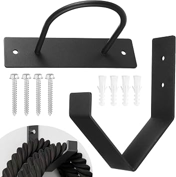 Battle Rope Wall Mount Kit, Heavy Duty Steel Anchor and Storage Hook for 30-50 Feet,1"-2.5" Ropes, Black