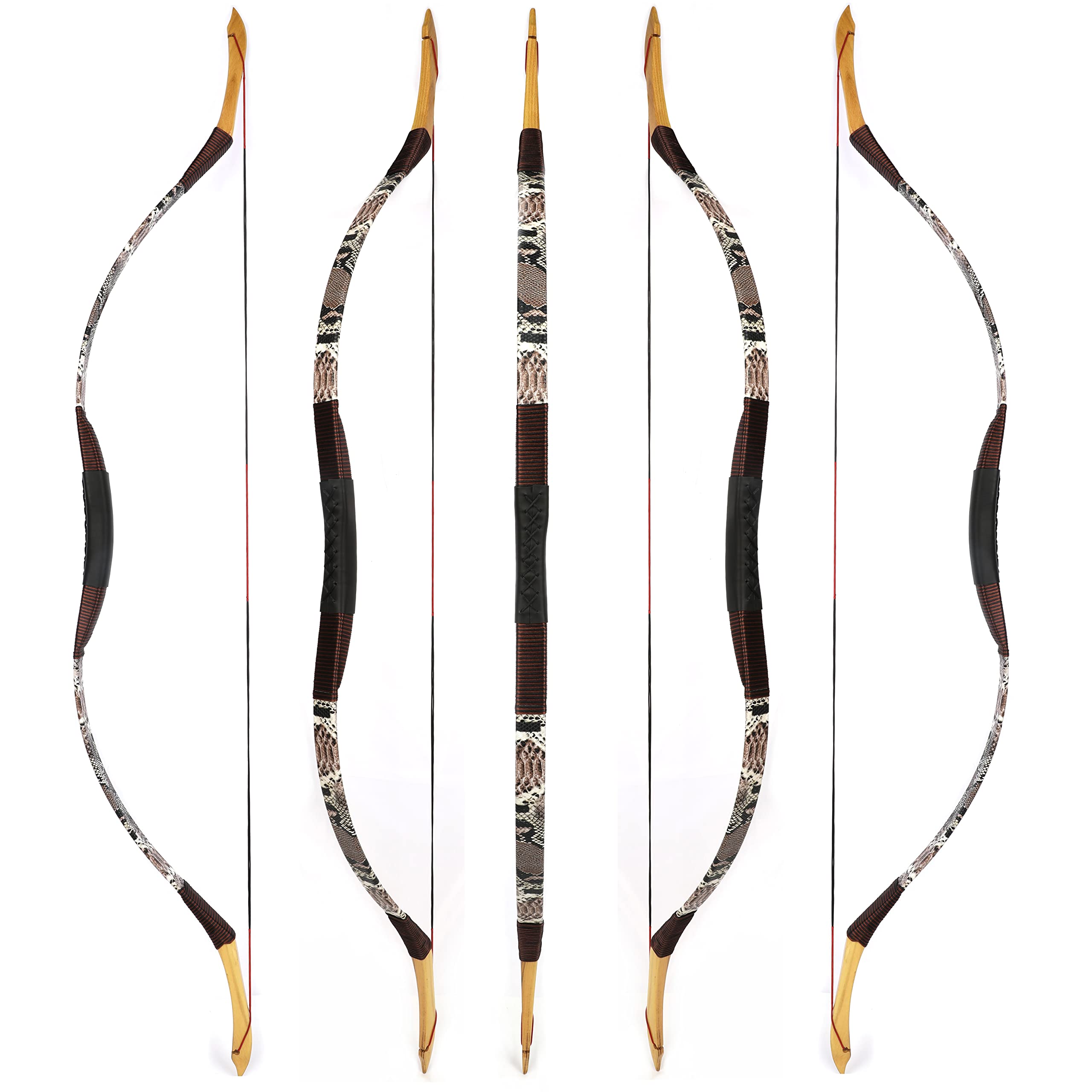 Traditional Hunting Longbow | Handmade Wooden Mongolian Style Bow | Adults Youth Beginners | Ambidextrous‌