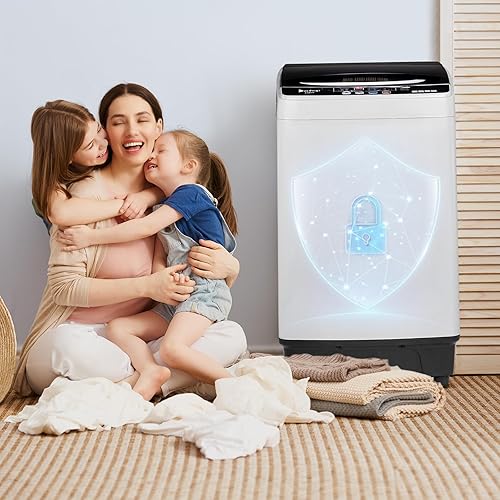 Miniatura 7 de Lavadora completamente automática de 15.6 libras, 1.3 pies cúbicos compacta y lavadora compacta combinada integrada de 10 programas y 8 niveles,