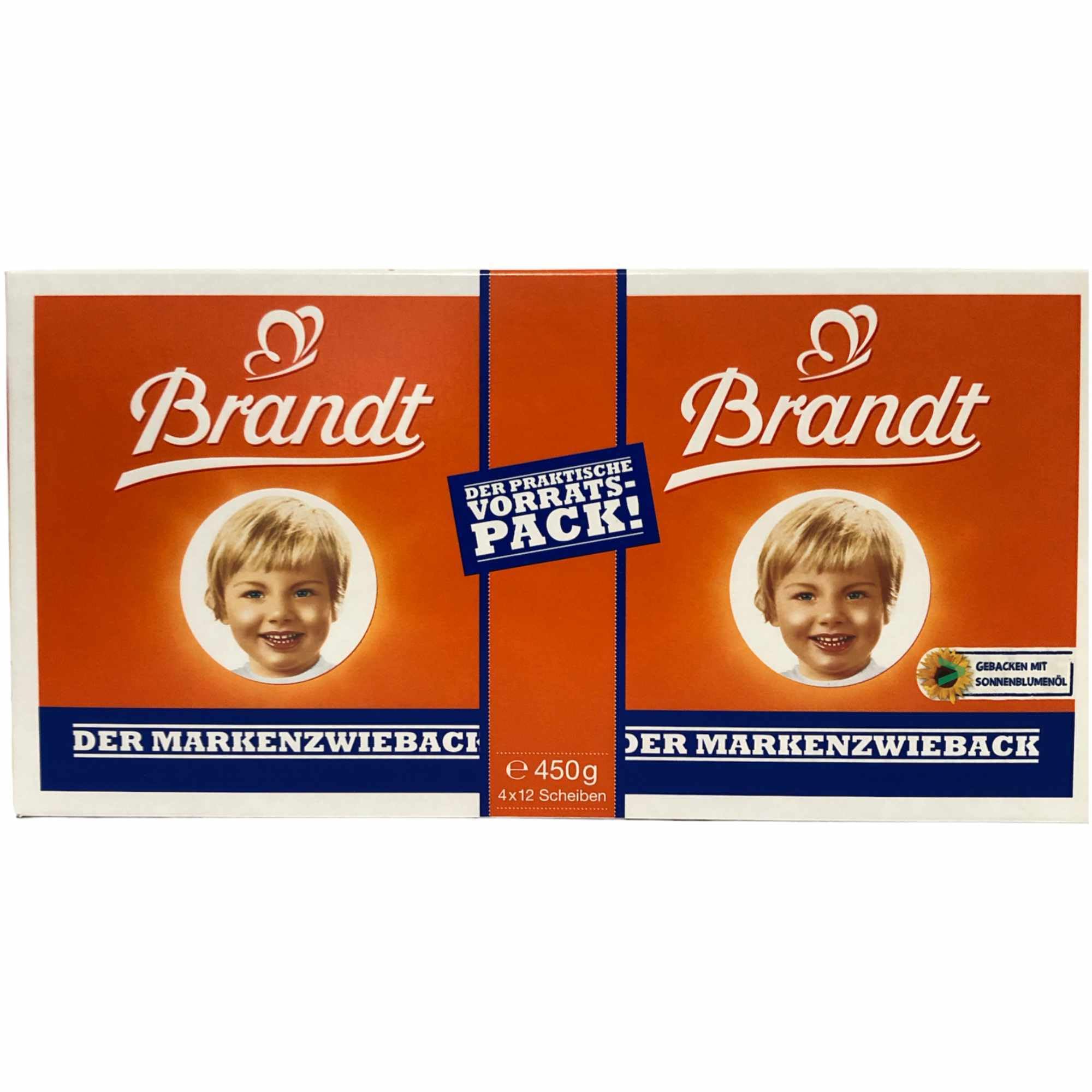 Brandt Markenzwieback der praktische Vorrats-Pack 10er Pack (10x450g Packung) + usy Block