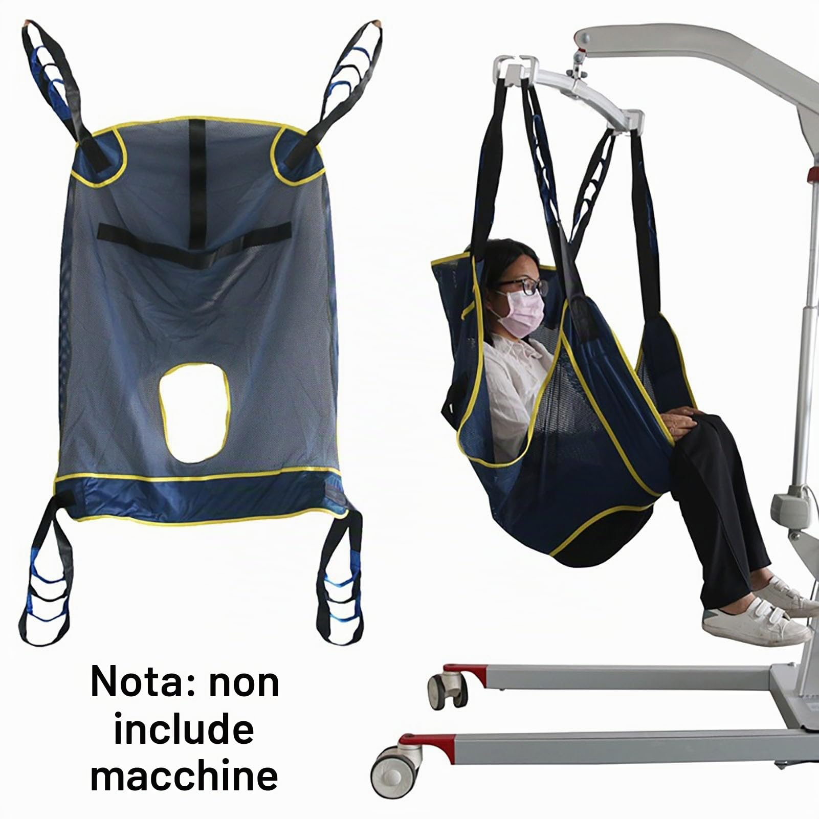 Sollevatore Paziente Imbracatura Toilette con Imbracatura Toilette E Cintura di Trasferimento Chirurgico Attrezzatura Medica Sollevamento Imbracatura per Disabili Sollevamalati