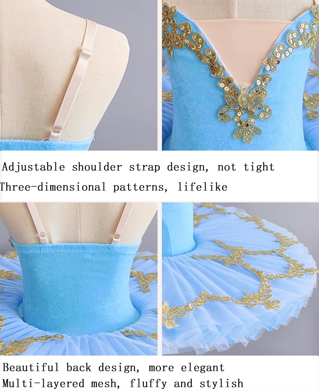 Vestido de tutú de Ballet para niña, Vestido de tutú para Fiesta de competición, Disfraz de Ballet Profesional, Leotardos de Tul, Falda